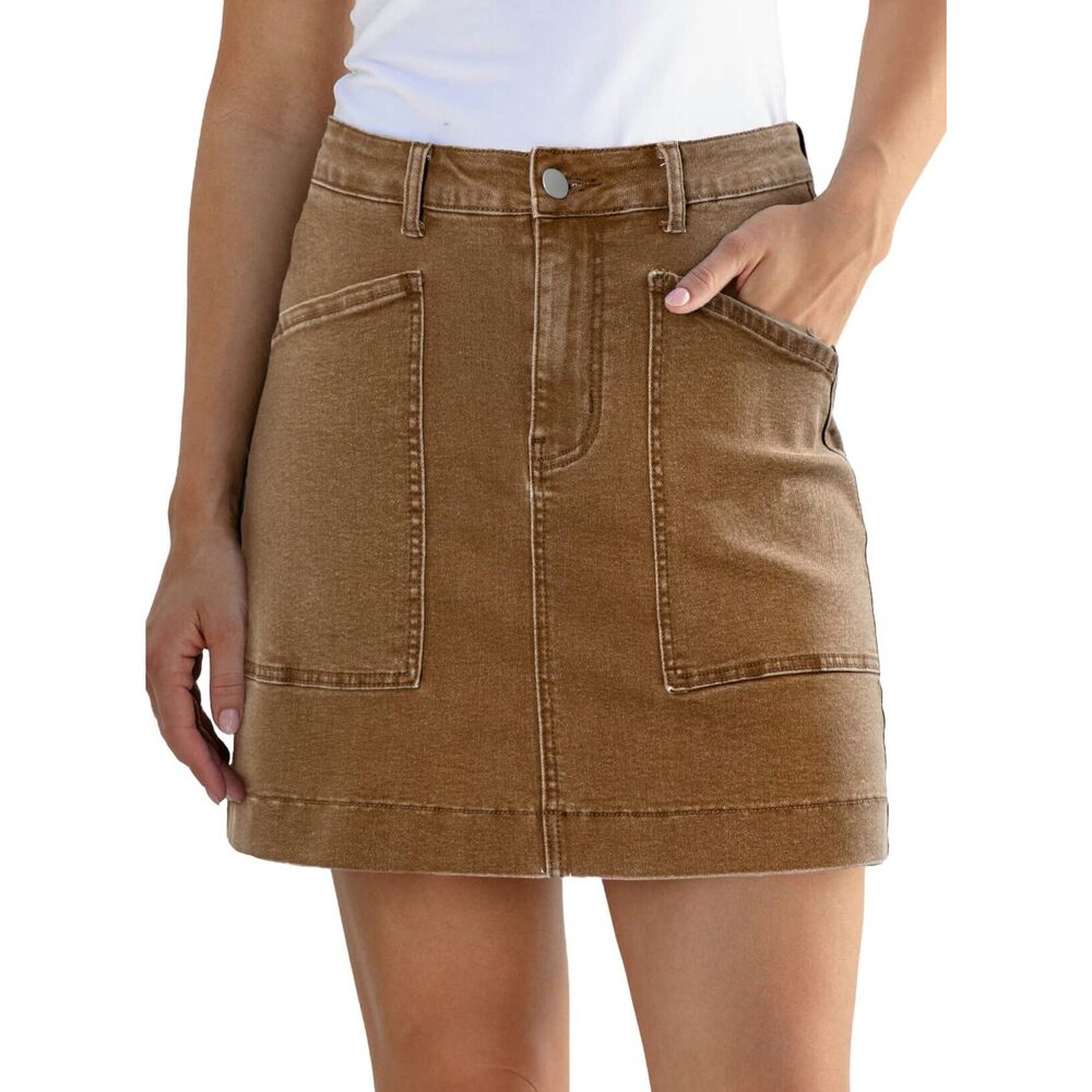 2804 Jean Skirt High Waisted Stretch Casual Mini Skirt Cute Summer Denim